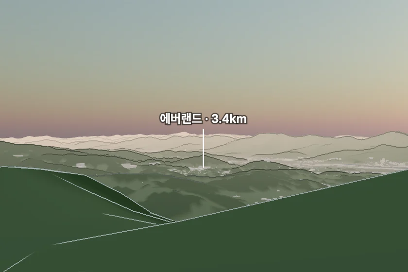 에버랜드 쪽을 모형으로 그린 미리보기