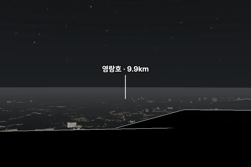 영랑호 쪽을 모형으로 그린 미리보기