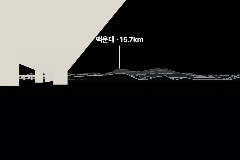 북한산 쪽을 모형으로 그린 미리보기